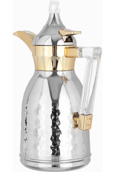Alsaif Gallery Dalal Nawaf Steel Saif Gallery, 0.6L, Transparent Handle - Silver Gold