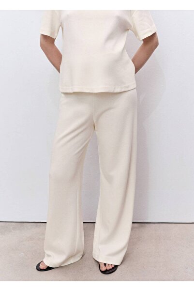 MANGO Woman Hamile düz kesim pamuklu pantolon