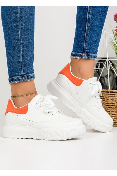 starlike Women's white and orange sports shoes A026