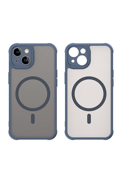 SKYDDAR INNOVATION Carcasă pentru iPhone 13, PROTEJĂ INOVAȚIA, HaloFrost MagSafe II, Anti-Șoc, set de autocolante, Albastru marin