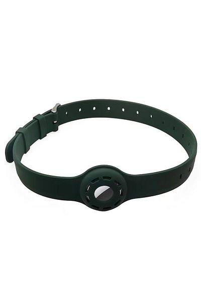 REDz Accessories Sports Collar with Airtag Holder, Anti-Lost, Adjustable, Silicone, Green
