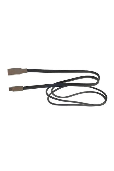 OEM MicroUSB charging-syncing cable, metal-coated plugs, black