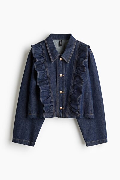 H&M Fırfırlı Kot Ceket