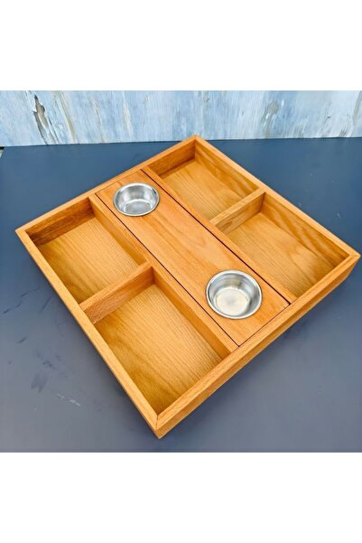 Chefkonsept Ahşap Bölmeli 2 Sosluklu Atıştırma Kasası