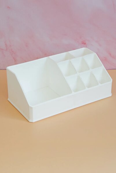 VİALEX Οργανωτής μακιγιάζ με 9 θήκες για κραγιόν και καλλυντικά - Λευκό