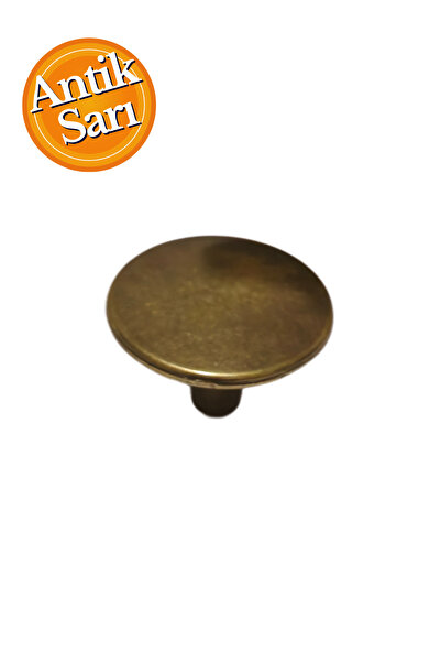 HOBİDABİ Antik Sarı Düğme Dolap Tek Vidalı Kulp Mat Altın Çekmece Vestiyer Mobilya