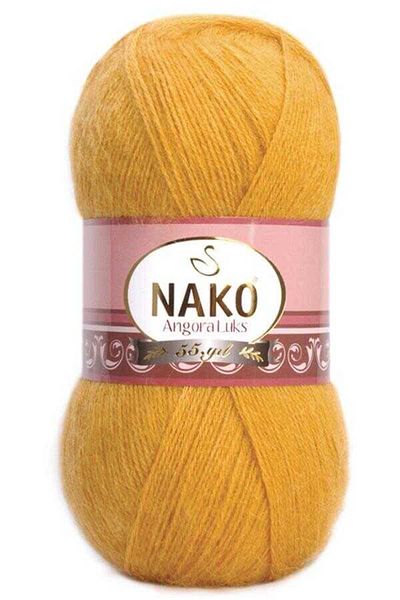 NAKO 5 τεμάχια Angora Λαμπερό Χειροποίητο Νήμα Πλέξιμο 1636 Χρυσό