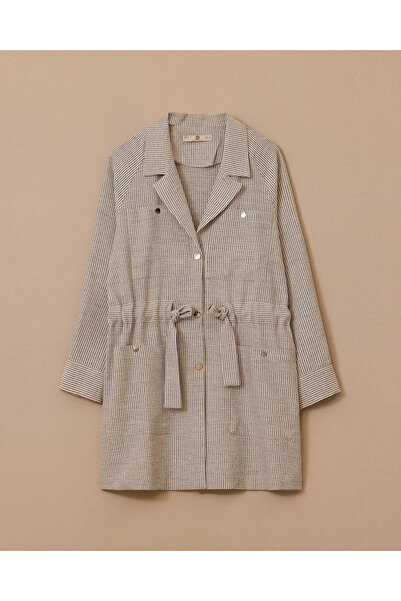 SCL Bağcıklı Çizgili Pul Detaylı Ceket