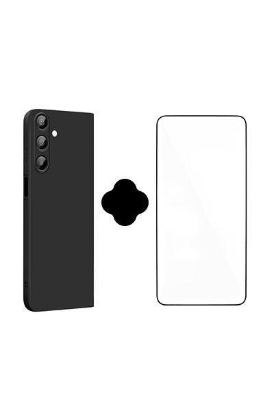 Gtech SET Silicone case + Transparent film, compatible with Samsung Galaxy A26 Jelly, flexible, Black