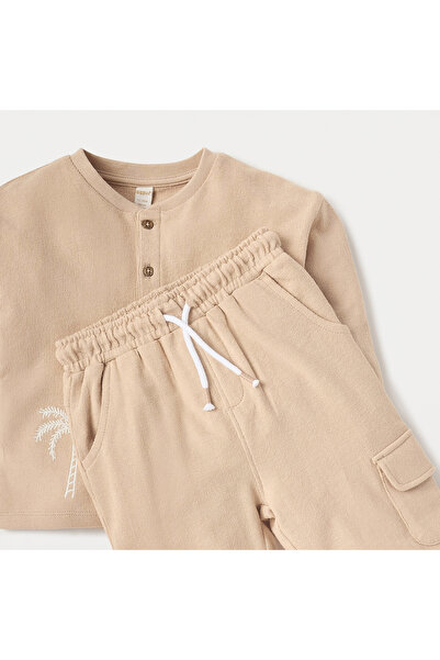 giggles Embroidered T-shirt and Joggers Set