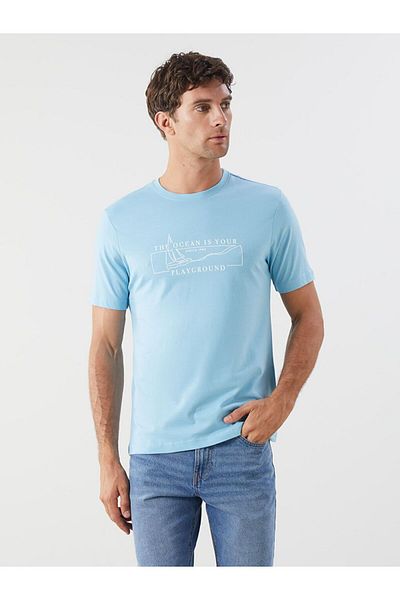 LC Waikiki Lcwaikiki Classic Crew Neck Printed Combed Cotton Mens T-Shirt