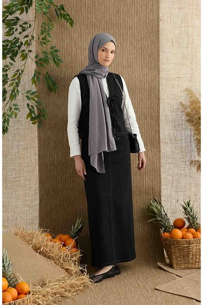 Fatma Atasoy Cotton Dark Gray Aerobin Shawl