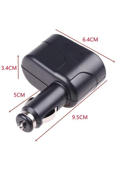 OEM 2-Port Car Cigarette Lighter Socket Adapter, 12V/24V