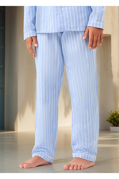 Juniors Striped Long Sleeves Shirt And Pyjama Set