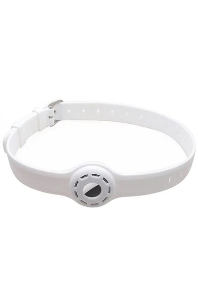 REDz Accessories Sports Collar with Airtag Holder, Anti-Lost, Adjustable, Silicone, White