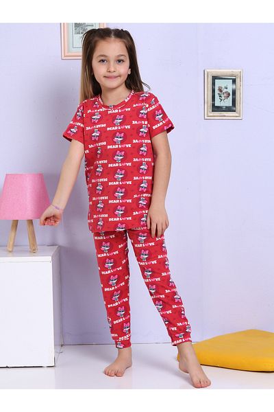 elmas kids Girl's 100% Cotton Pajama Set