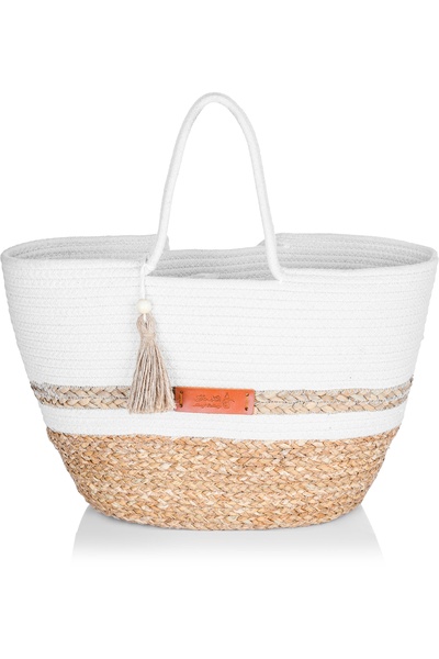 Generic حقيبة ترمس من الخوص من معرض السيف، 50 × 30 سم - أبيض