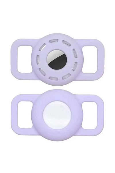 REDz Accessories Airtag Holder, Attach to Collar or Backpack, Silicone, Purple