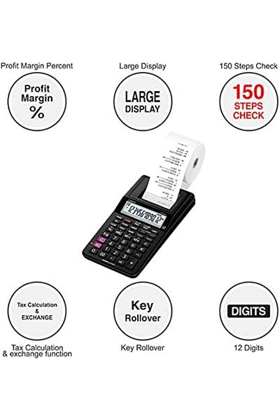 Casio Casio Hr8Rcbk Mini Printing Calculator, Black, D21