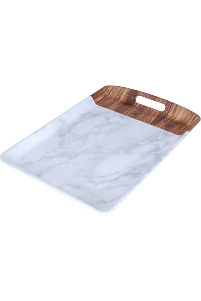 Alsamkapsam Melamine Serving Tray Al Saif Gallery, 46×31×2.5 cm - White