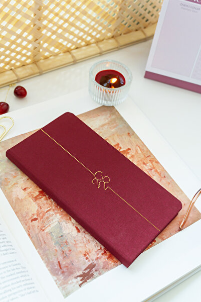 Matt Notebook 2026 Yılı Haftalık Keten Cep Ajandası 12 Aylık Bordo