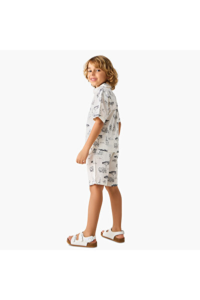 Juniors Safari Print Shirt and Shorts Set