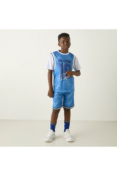 Juniors Varsity Print Cotton T-shirt and Shorts Set