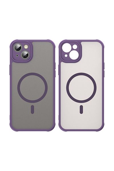 SKYDDAR INNOVATION Carcasă pentru iPhone 14, HaloFrost MagSafe II, rezistentă la șocuri, set de autocolante, violet