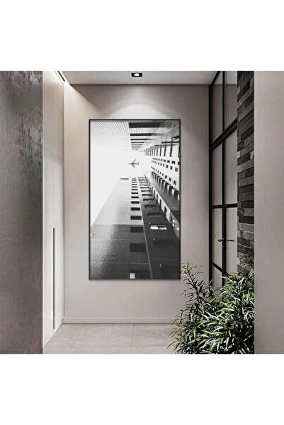 Marktna لوحة قماشية بتصميم مودرن مع برواز فضي مجوف