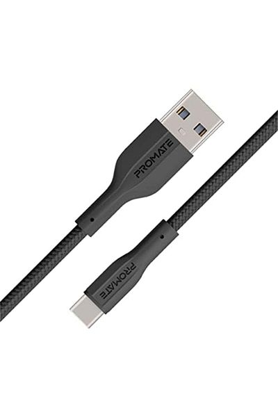 Promate كابل USB إلى USB-C، كابل شحن متين من السيليكون من النوع C مع شحن سريع 2 أمبير