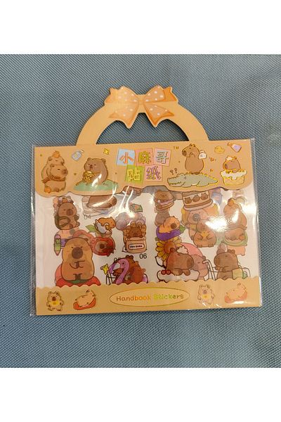 ada çanta kırtasiye Capybara Figure Bag Model Sticker (10Cmx12Cm) (2 Pieces)