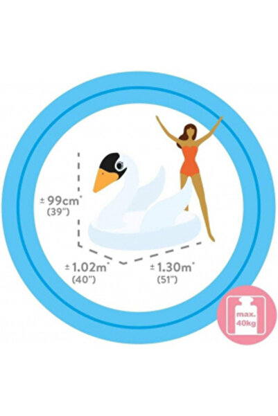 Blusmart Inflatable Pool Toy for Kids, Swan Ride-On, 130 x 102 x 99 cm