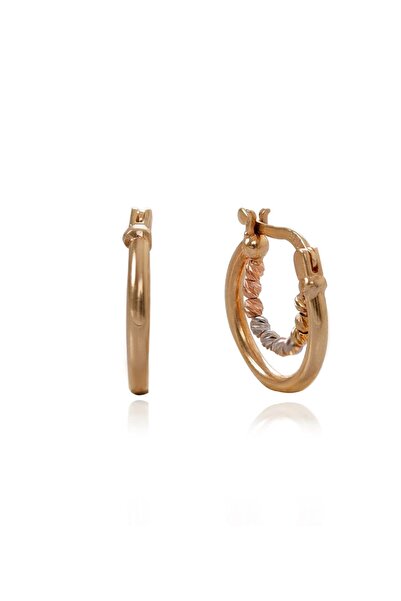 Elis Kuyumculuk Dorika Detaylı Halka Küpe