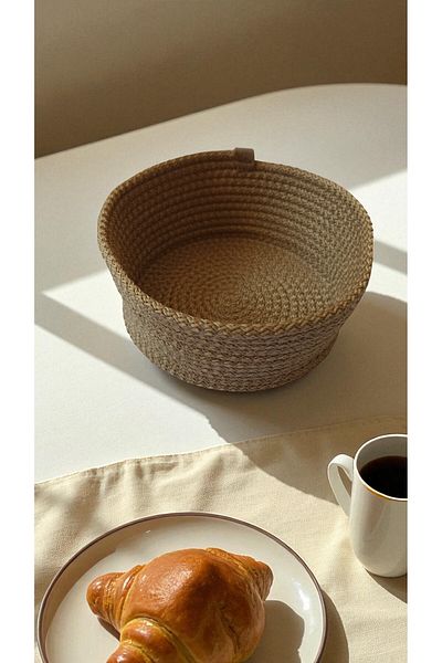 KAAN HOME TEKSTİL Kaan Home 13 Piece Hand Woven Breakfast Set - 6 Supla 6 Tea Bottom 1 Bread Basket Vegan Presentation