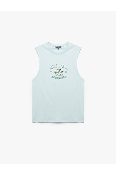 Koton Bisiklet Yaka Pamuklu Regular Fit Baskılı Kolsuz Atlet