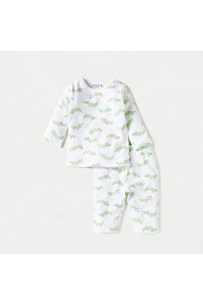 Juniors All-Over Crocodile Print T-shirt and Pyjama Set