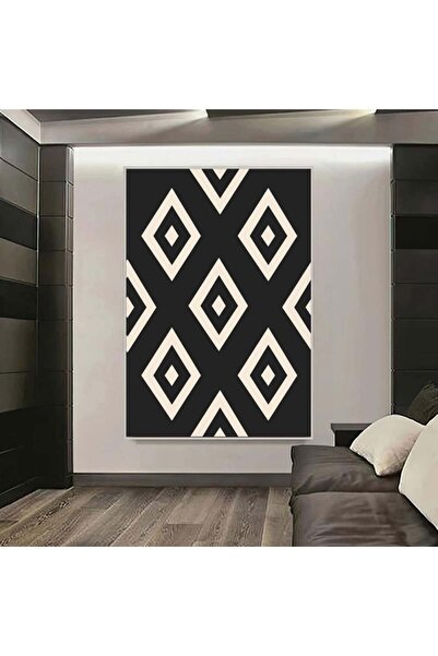 Marktna لوحة قماشية بتصميم تجريدي مع برواز فضي مجوف