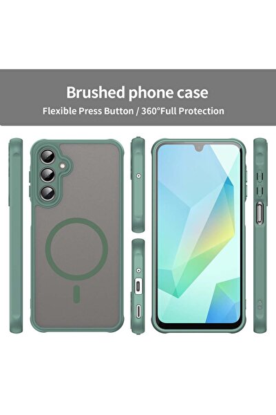 SKYDDAR INNOVATION Θήκη για Samsung Galaxy A16 4G / Galaxy A16 5G, HaloFrost MagSafe II, Αντικραδασμική προστασία, σετ αυτοκόλλητων, Πράσινη