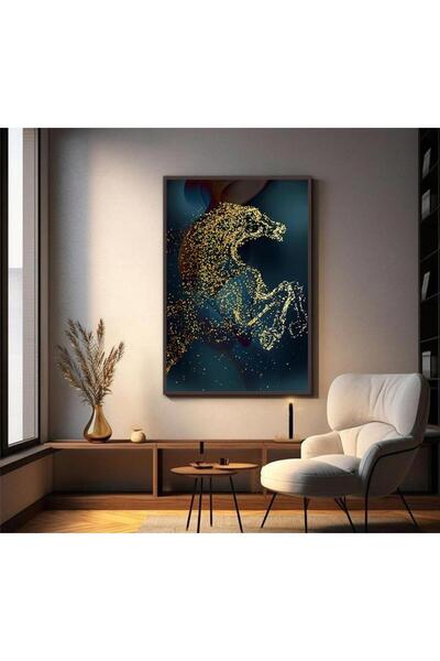 SND لوحة قماشية بتصميم إسلامي مع برواز شامبين مجوف