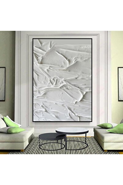 4gdran لوحة جداربة قماشية مطبوعة بتصميم اللوحة الجبسية مع برواز أسود مجوف