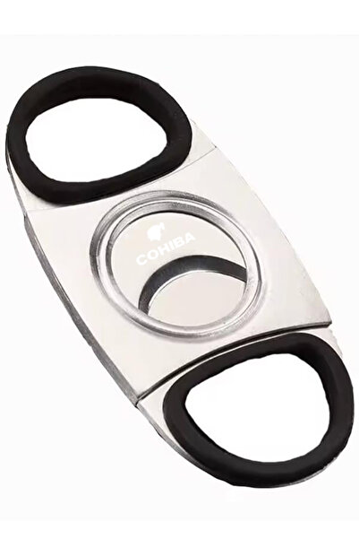 COHİBA Cohiba Gümüş-Siyah Metal Puro Makası Kesici