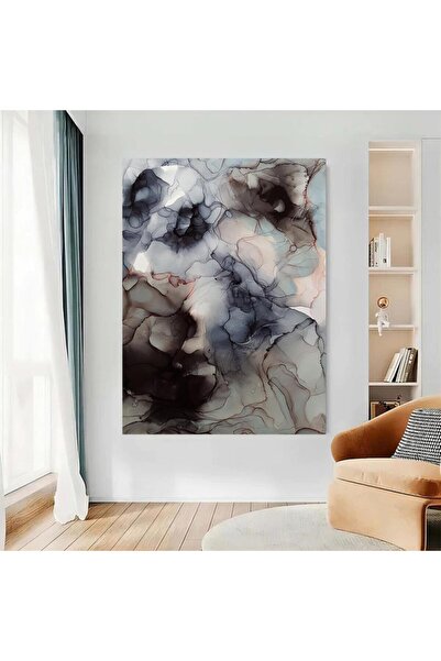 4gdran لوحة قماشية بتصميم الفن التجريدي مع برواز خشبي مخفي