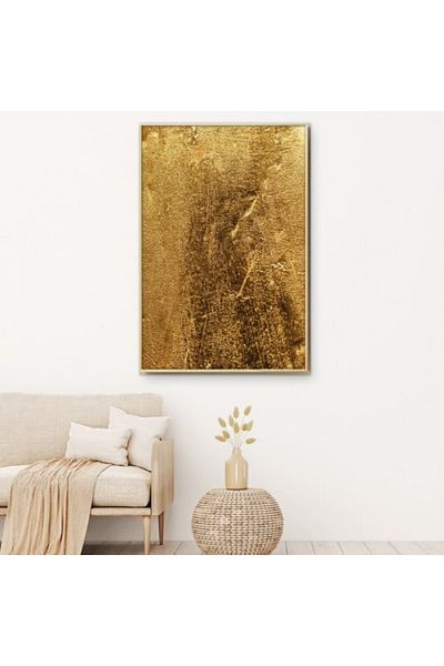 4gdran Modern Canvas Painting with Hollow Brown Frame