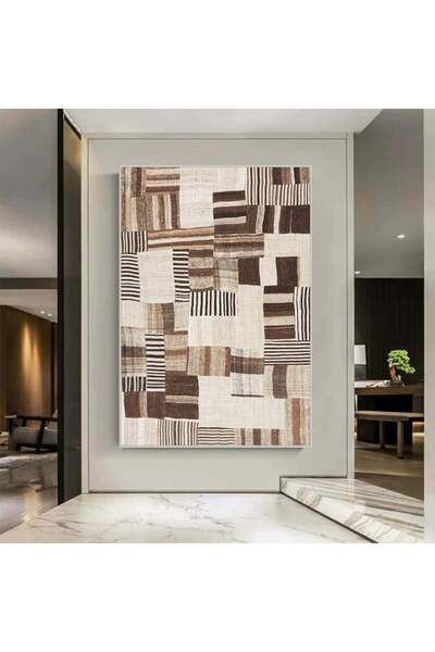 4gdran لوحة قماشية بتصميم الفن البوهيمي مع برواز فضي مجوف