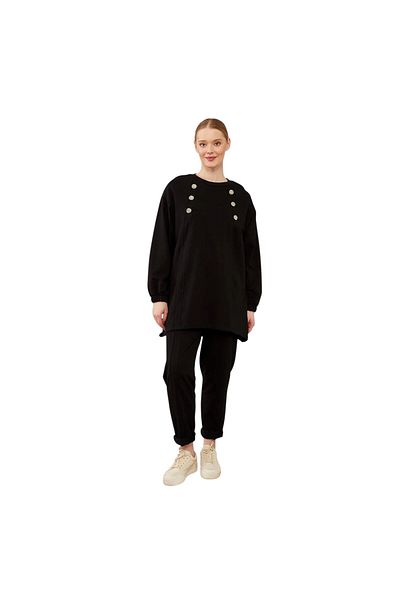 Levidor Crew Neck Asymmetric Cut Sports Suit