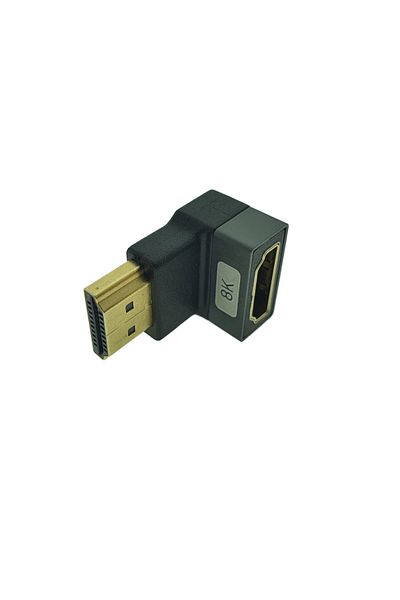 Lanberg HDMI male to HDMI female adapter, 8K, 90 degree angle, downward sloping, Lanberg 44099, DSC, eARC, HDR