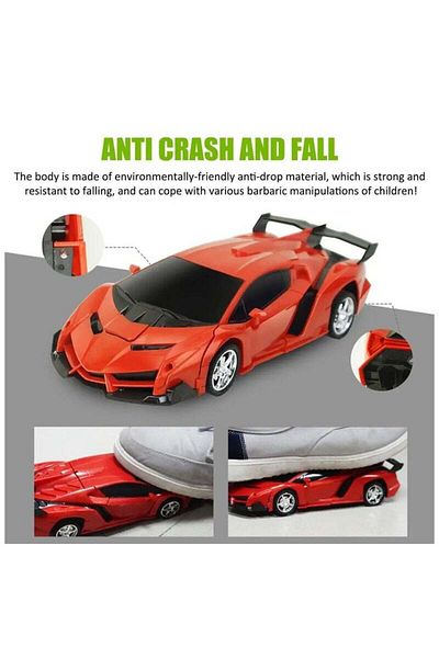 COOYA One Click Transformation Remote Control Car Robot Race Sports Car Model Toy Boy Gift
