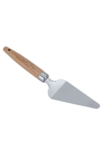 Generic Alsaif Gallery Cake Serving Spoon, Steel, Wooden Handle - Silver