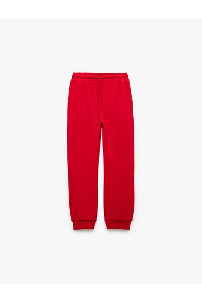 Koton Basic Sweatpants with Cotton Pockets and Tie Waist