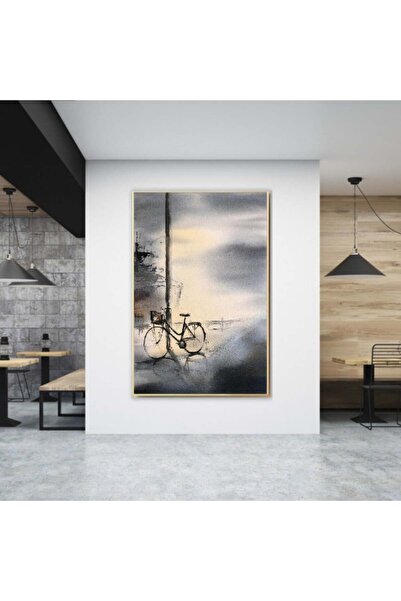 Marktna لوحة قماشية بتصميم مودرن مع برواز ذهبي مجوف